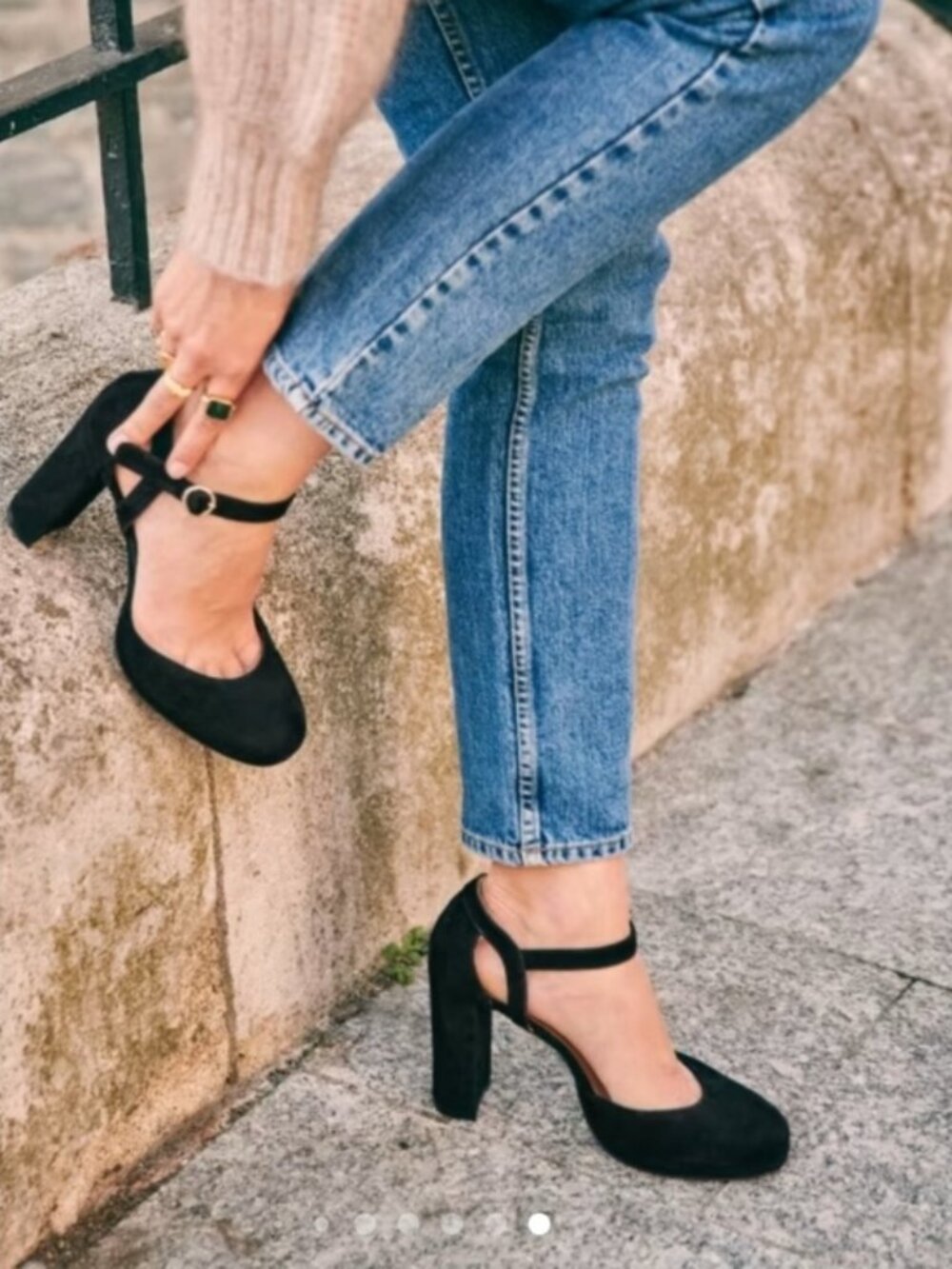 SEZANE | Mary Jane shoes heels High Kate Babies Black Suede Sz 35
